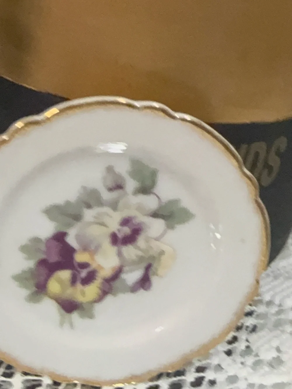 Vintage Miniature Porcelain Floral Plates Butter Pats Lot 2 Hand painted Japan